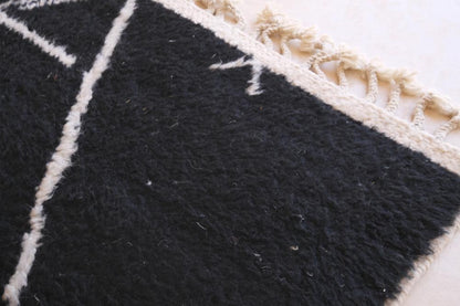 Moroccan Abstract Black Wool Rug 9.6 x 7.9 ft / 292 x 243 cm - Surcoma