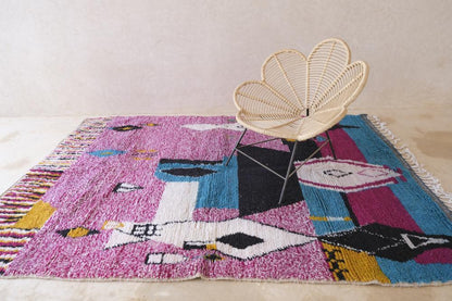 Moroccan Abstract Colorful Wool Rug 9.4 x 6.7 ft / 285 x 205 cm - Surcoma