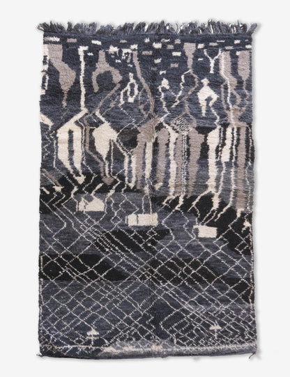 Moroccan Abstract Wool Rug 9.1 x 5.6 ft / 278 x 173 cm - Surcoma