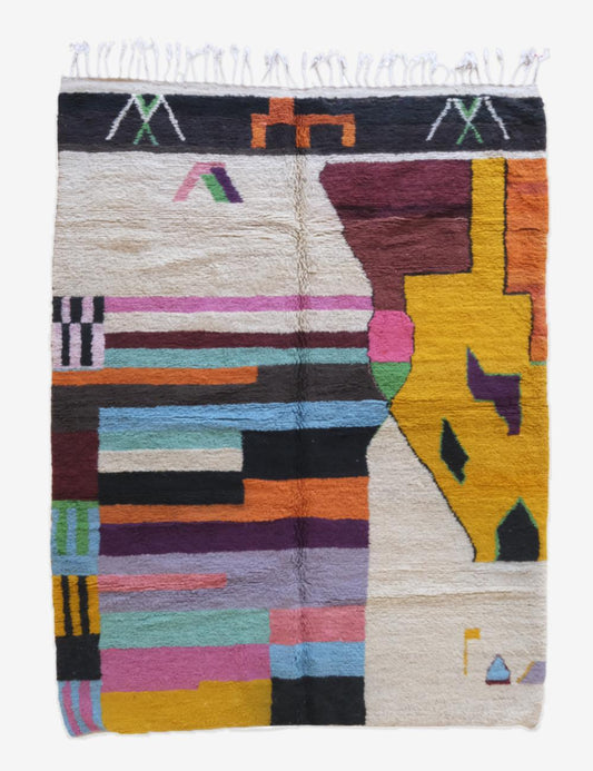 Moroccan Abstract Wool Rug 9.4 x 6.9 ft / 287 x 211 cm