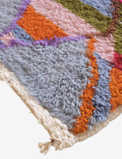 Moroccan Abstract Wool Rug 8.5 x 7.1 ft / 260 x 218 cm - Surcoma