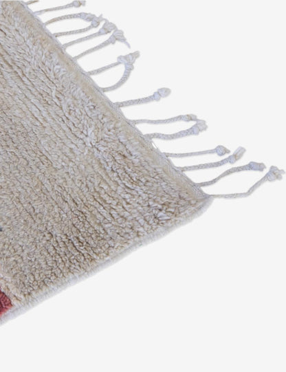 Small Moroccan Abstract Wool Rug 6.2 x 5.1 ft / 188 x 157 cm - Surcoma