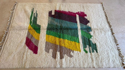 Moroccan Abstract Wool Rug 9.8 x 6.6 ft / 298 x 203 cm - Surcoma