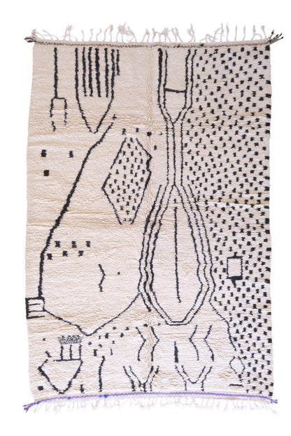 Moroccan Azilal Wool Rug 9.5 x 6.2 ft / 290 x 189 cm - Surcoma