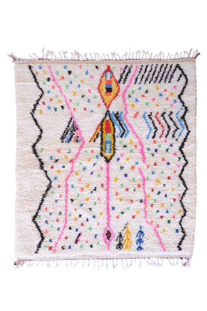 Moroccan Azilal Neon Rug 6.3 x 4.7 ft / 192 x 145 cm - Surcoma