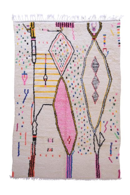 Moroccan Azilal Wool Rug 9.9 x 6.3 ft / 302 x 193 cm - Surcoma