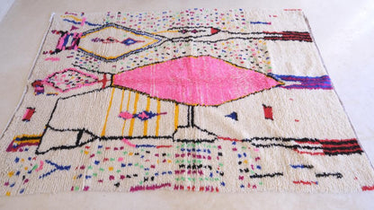 2020s Moroccan Azilal Neon Rug 8.8 x 5.91 ft / 269 x 180 cm - Surcoma