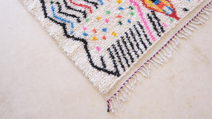 Moroccan Azilal Neon Rug 6.3 x 4.7 ft / 192 x 145 cm - Surcoma