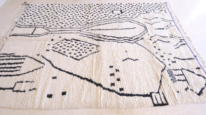 Moroccan Azilal Wool Rug 9.5 x 6.2 ft / 290 x 189 cm - Surcoma