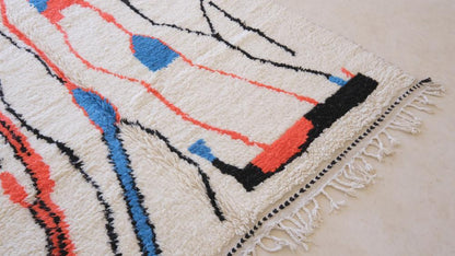 Moroccan Azilal Wool Rug 9.5 x 6.4 ft / 290 x 196 cm - Surcoma