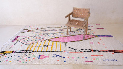 Moroccan Azilal Wool Rug 9.9 x 6.3 ft / 302 x 193 cm - Surcoma