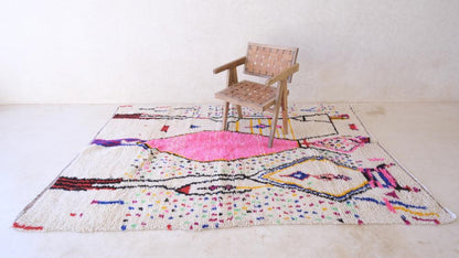 2020s Moroccan Azilal Neon Rug 8.8 x 5.91 ft / 269 x 180 cm - Surcoma