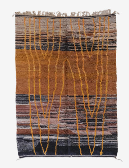 Neutral Beni Mrirt Moroccan wool  Rug