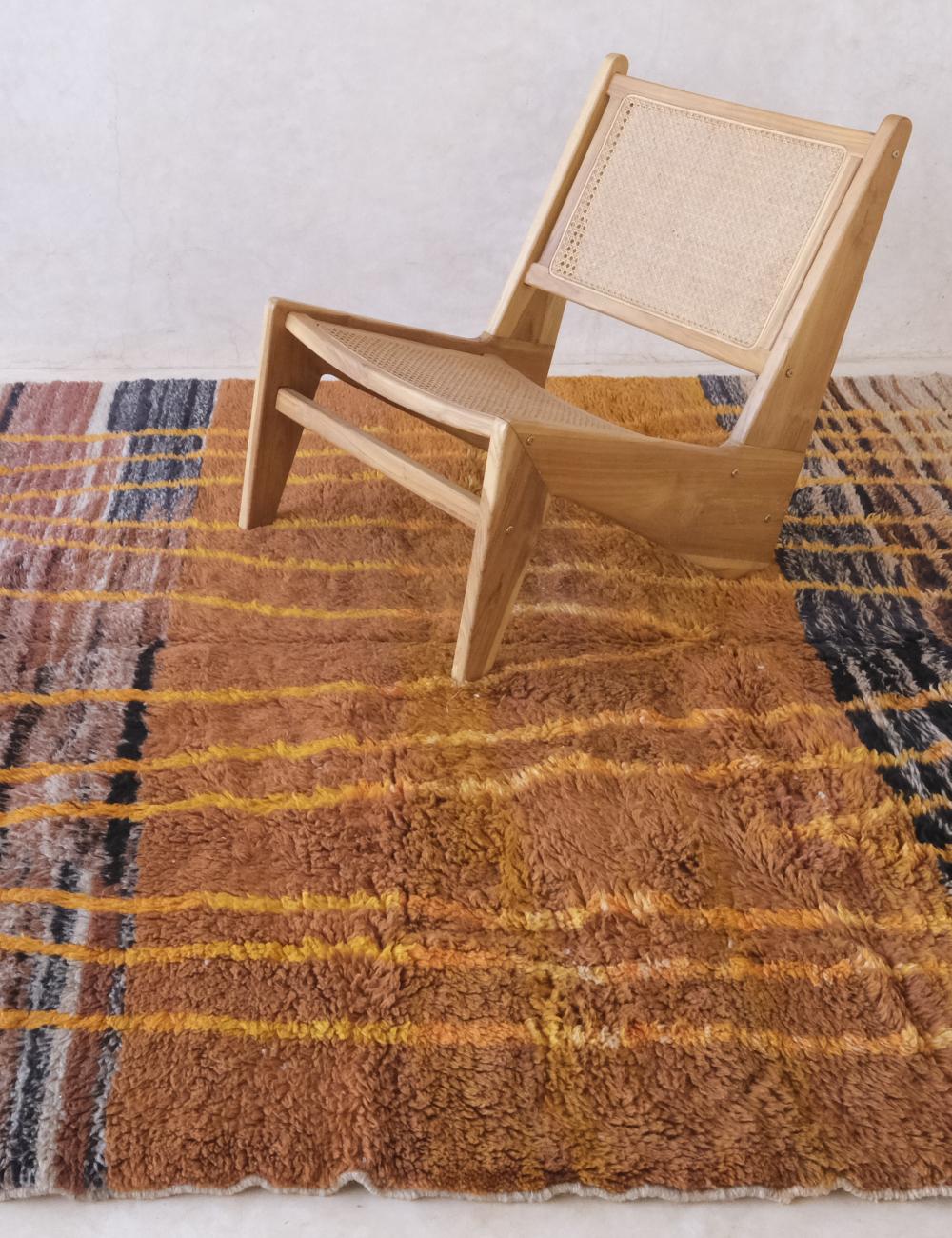 Neutral Beni Mrirt Moroccan wool  Rug