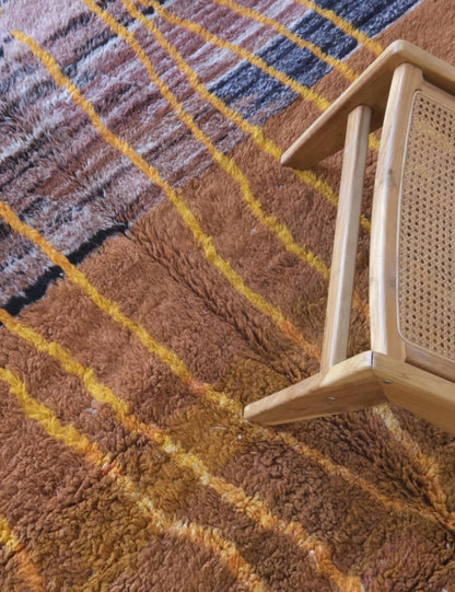 Neutral Beni Mrirt Moroccan wool  Rug