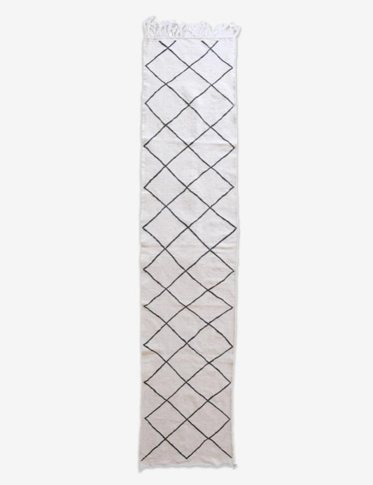 Beni Ourain Hallway Flatweave Rug 10.8 x 2.4 ft / 328 x 73 cm