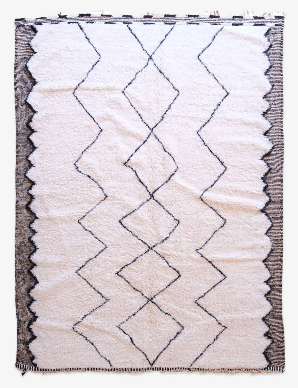 White Beni Ourain Moroccan Rug 11.4 x 8.1 ft / 348 x 249 cm