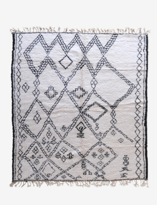 Beni Ourain Moroccan Tribal Rug 9.6 x 8.2 ft / 294 x 250 cm