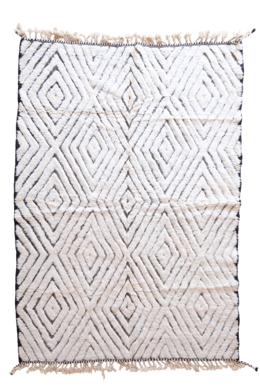 Beni Ourain Wool Rug 9.4 x 6.3 ft / 287 x 192 cm