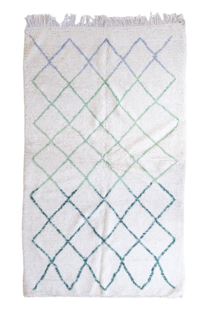 Moroccan Beni Ourain Wool Rug 8.2 x 4.9 ft / 251 x 151 cm - Surcoma