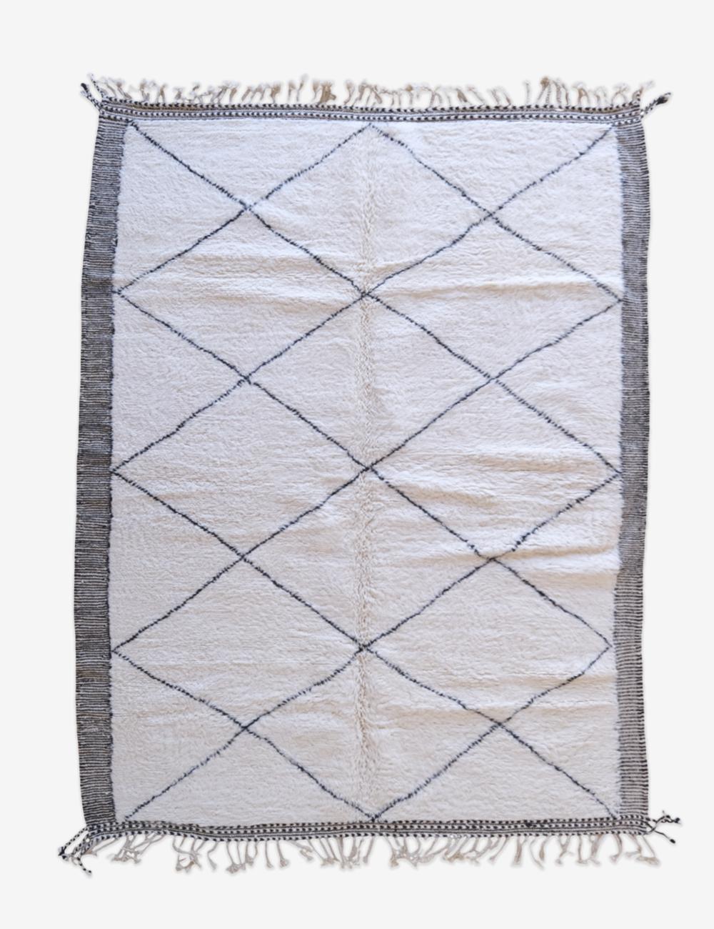 Moroccan Beni Ourain Wool Rug 9.7 x 7.1 ft / 296 x 217 cm