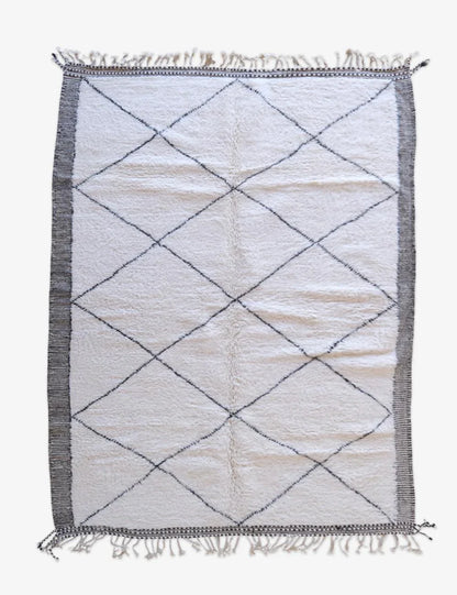 Moroccan Beni Ourain Wool Rug 9.7 x 7.1 ft / 296 x 217 cm - Surcoma