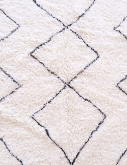 White Beni Ourain Moroccan Rug 11.4 x 8.1 ft / 348 x 249 cm