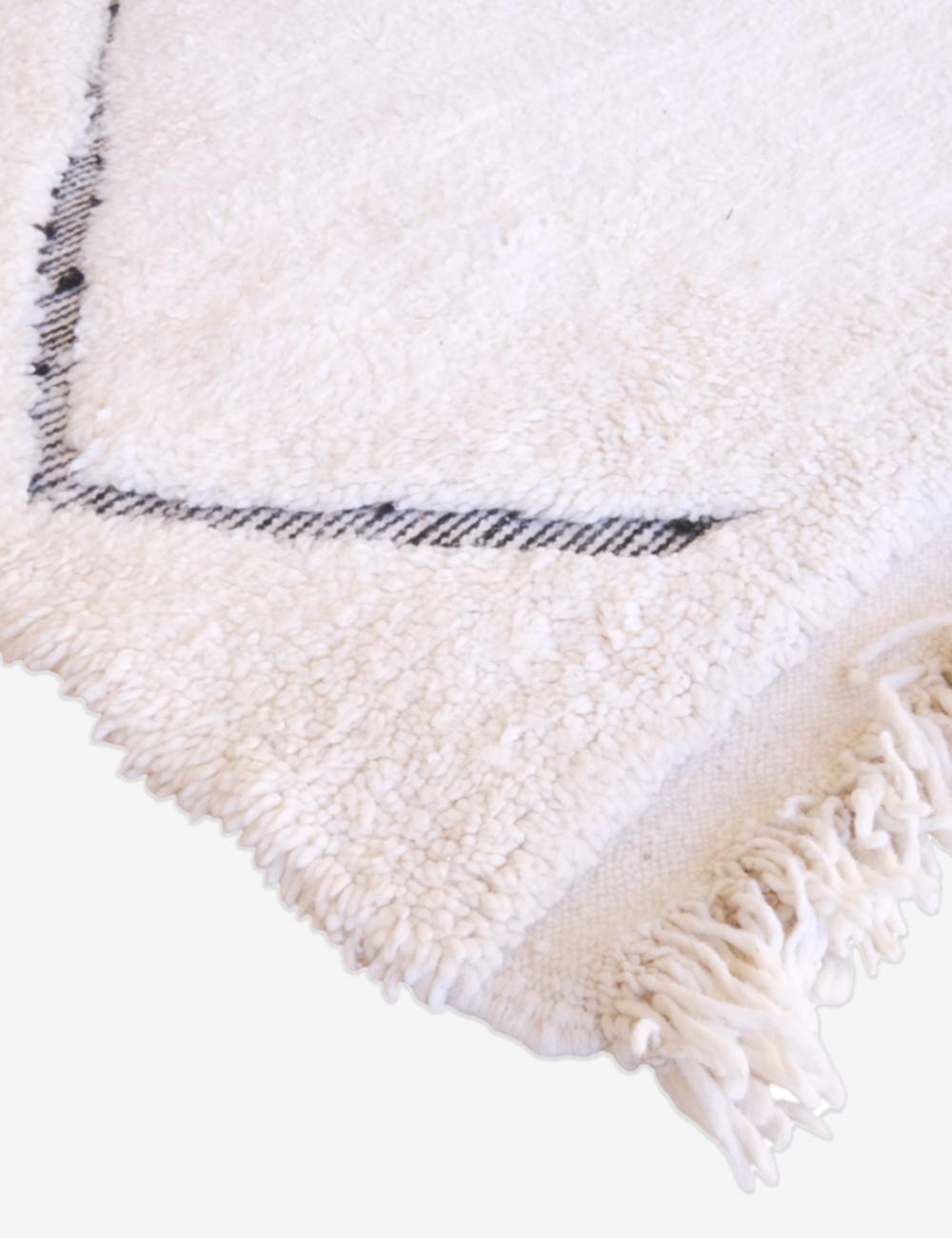 Custom White Minimalist Moroccan Rug - Beni Ourain 09