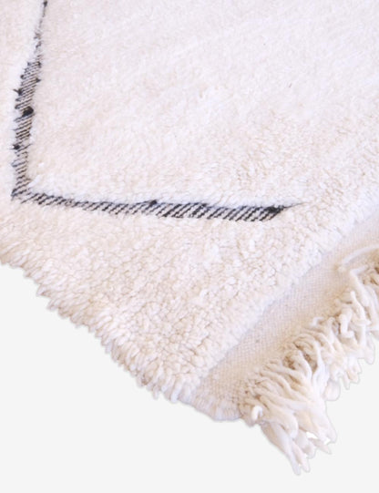 Custom White Minimalist Moroccan Rug - Beni Ourain 09