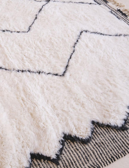White Beni Ourain Moroccan Rug 11.4 x 8.1 ft / 348 x 249 cm