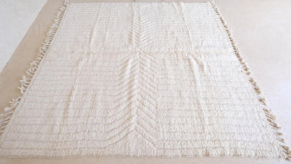 2020s Moroccan Beni Ourain Wool Rug 8.4 x 7.8 ft / 256 x 240 cm - Surcoma