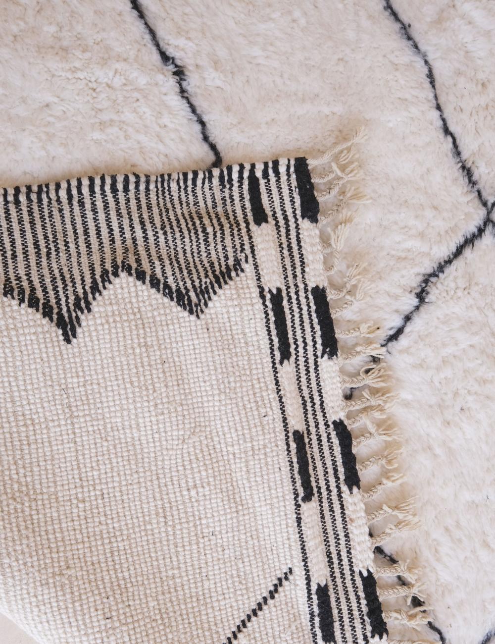 White Beni Ourain Moroccan Rug 11.4 x 8.1 ft / 348 x 249 cm