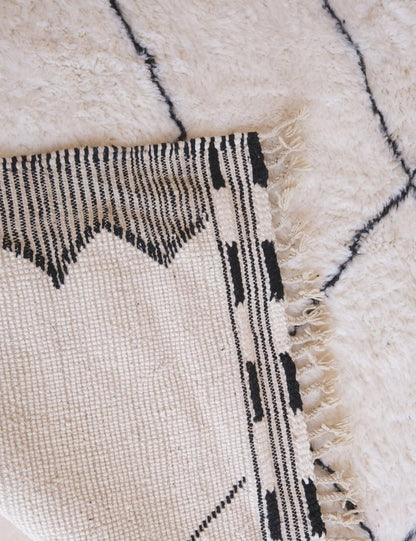 White Beni Ourain Moroccan Rug 11.4 x 8.1 ft / 348 x 249 cm