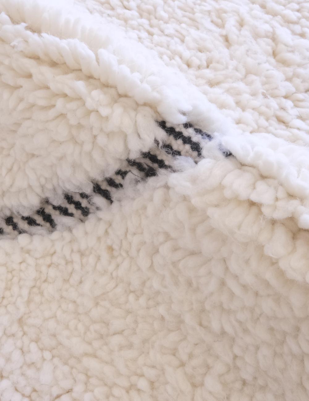 Custom White Minimalist Moroccan Rug - Beni Ourain 09