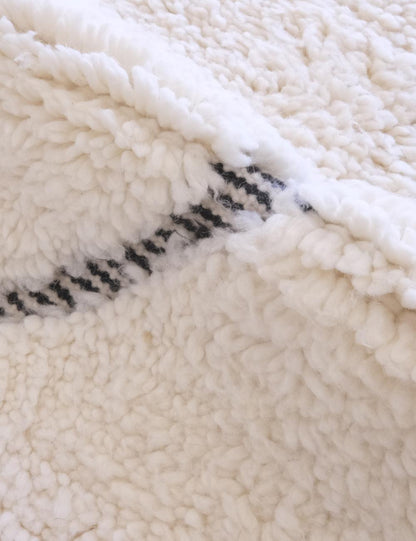 Custom White Minimalist Moroccan Rug - Beni Ourain 09