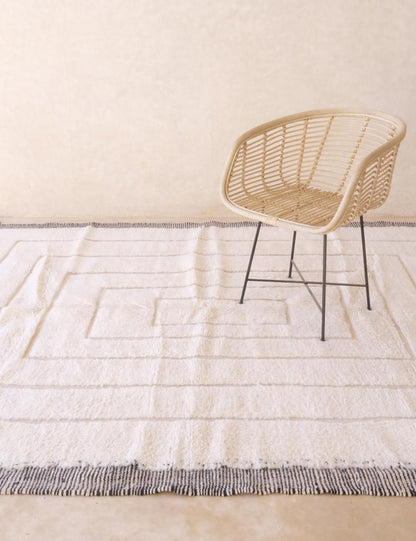 Custom White Geometric Moroccan Rug - Beni Ourain 10