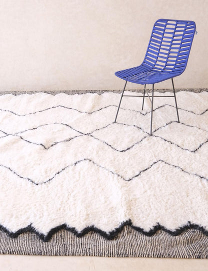 White Beni Ourain Moroccan Rug 11.4 x 8.1 ft / 348 x 249 cm