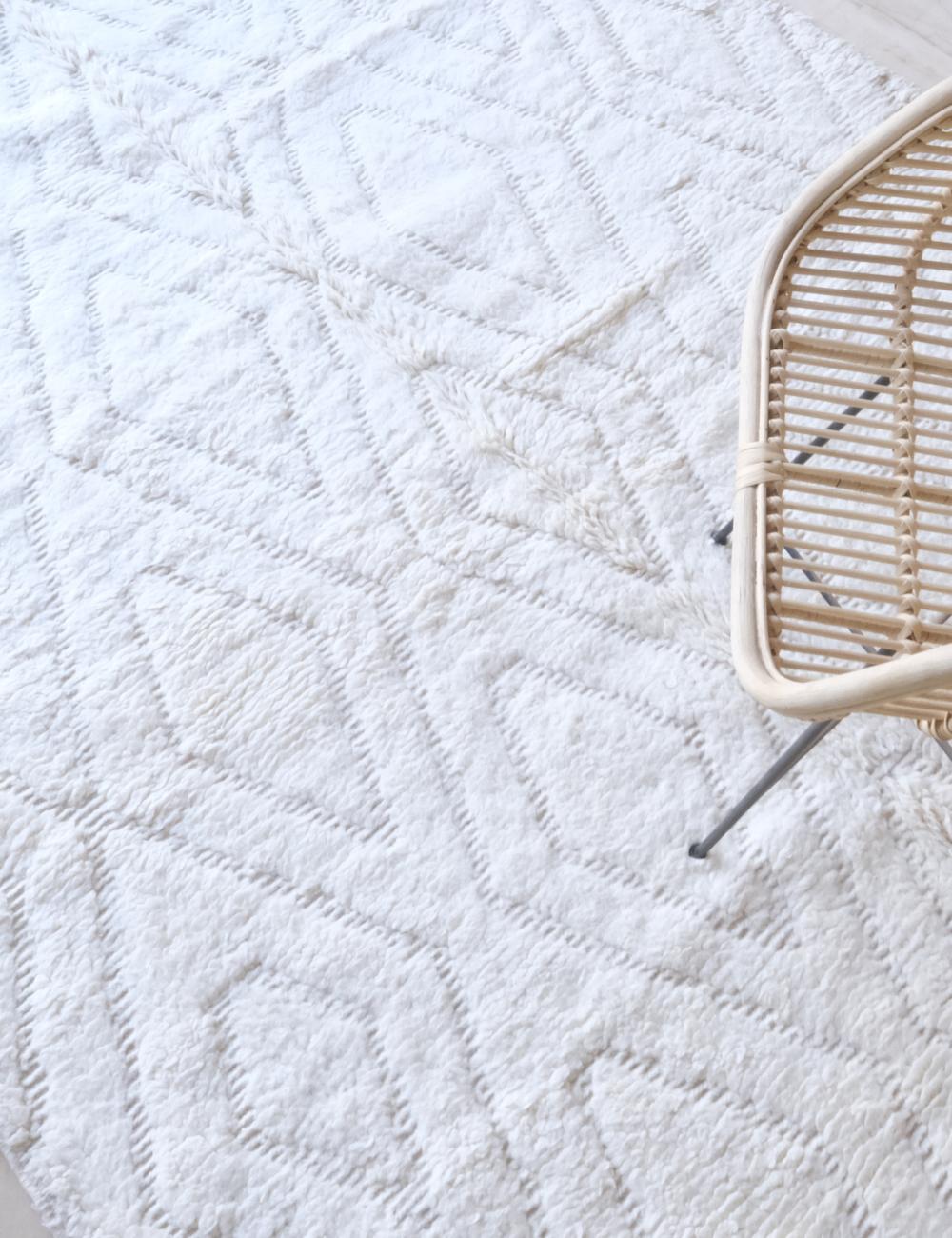 Made to Order White Moroccan Rug - Beni Ourain 06