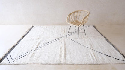 Moroccan Beni Ourain Wool Rug 9.1 x 6.8 ft / 276 x 210 cm - Surcoma