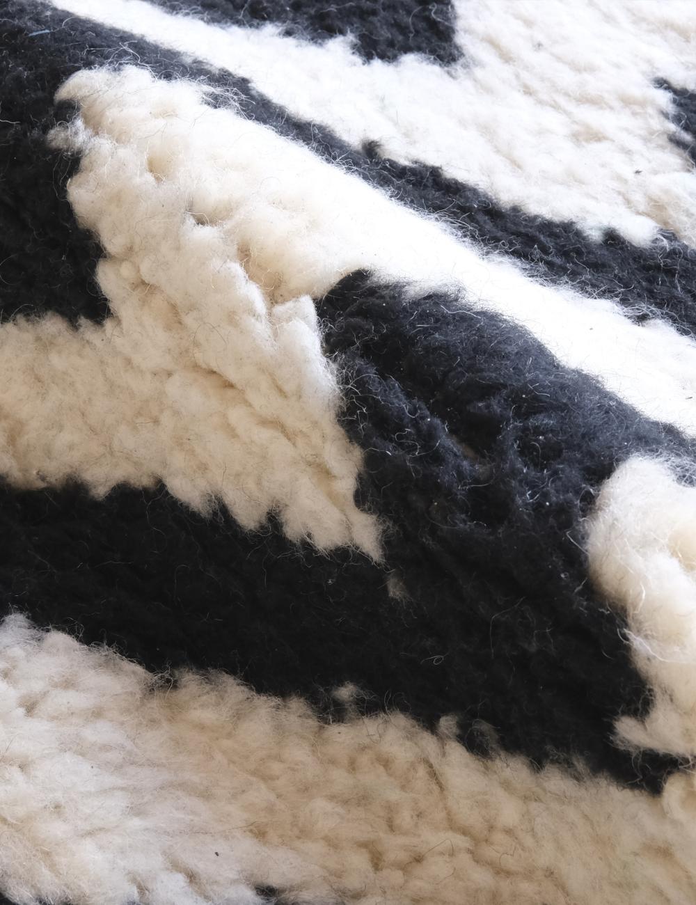 Custom Black and White Chevron Moroccan Rug - Forma 67