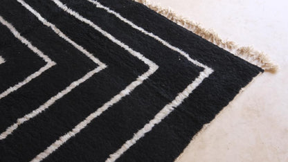 Moroccan Black Wool Rug 8.3 x 8 ft / 252 x 244 cm - Surcoma