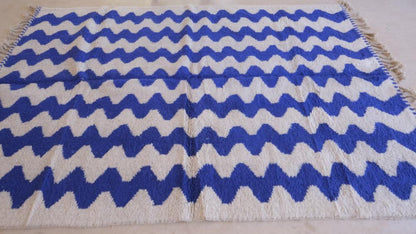 Moroccan Blue Contemporary Rug 9.6 x 6.6 ft / 294 x 203 cm - Surcoma
