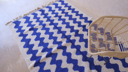 Moroccan Blue Contemporary Rug 9.6 x 6.6 ft / 294 x 203 cm - Surcoma