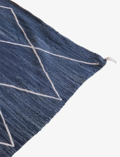 Moroccan Blue Kilim Rug 9.7 x 6.4 ft / 297 x 195 cm - Surcoma