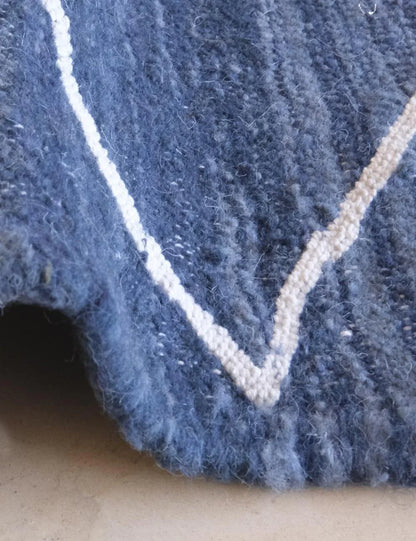 Moroccan Blue Kilim Rug 9.7 x 6.4 ft / 297 x 195 cm - Surcoma