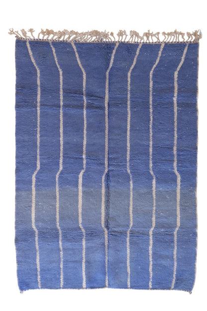Moroccan Blue Modern Wool Rug 9.5 x 6.6 ft / 289 x 202 cm - Surcoma