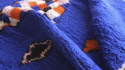 Blue Modern Wool Rug 9.7 x 6.7 ft / 295 x 206 cm - Surcoma
