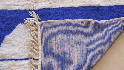 Moroccan Blue Modern Wool Rug 9.2 x 7.2 ft / 279 x 220 cm - Surcoma