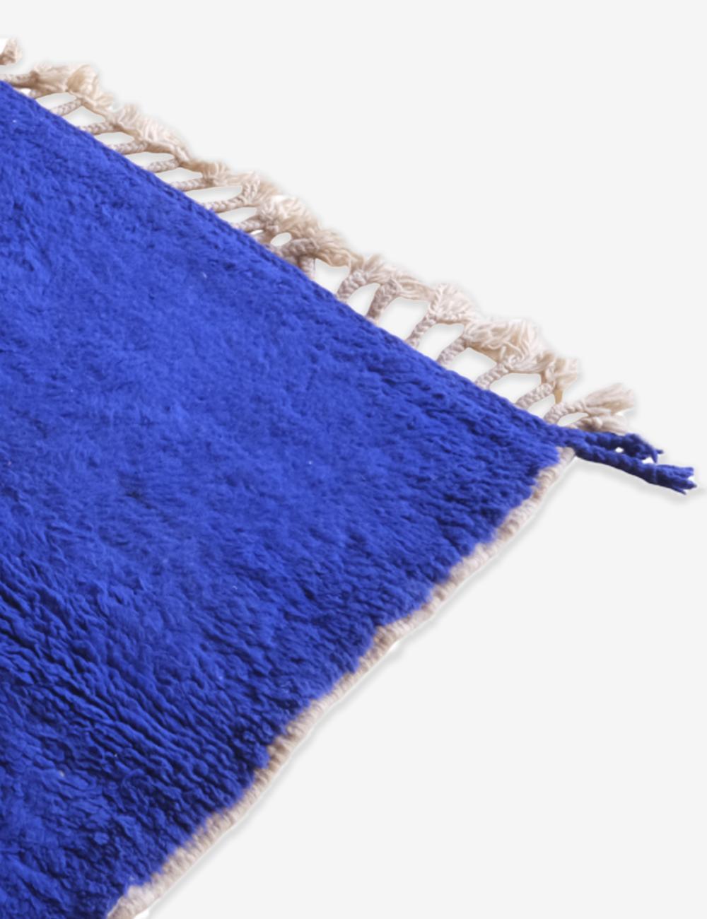 Custom Moroccan Blue Modern Wool Rug - Surcoma