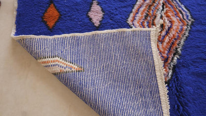 Blue Modern Wool Rug 9.7 x 6.7 ft / 295 x 206 cm - Surcoma